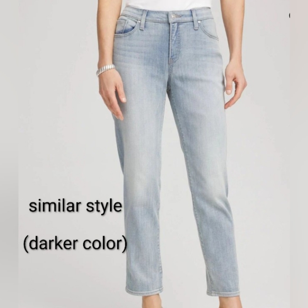 NWT CHICO'S *So Slimming * Jeggings , Sz 2.5 (14- Long) Faded Off-white To Blue - Picture 1 of 13